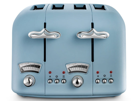 DELONGHI ARGENTO FLORA 4 SLICE TOASTER - AZURE