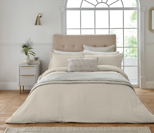 HELENA SPRINGFIELD DECO STRIPE BEDDING - CHAMPAGNE