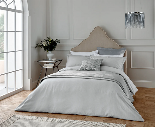 HELENA SPRINGFIELD DECO STRIPE BEDDING - SILVER