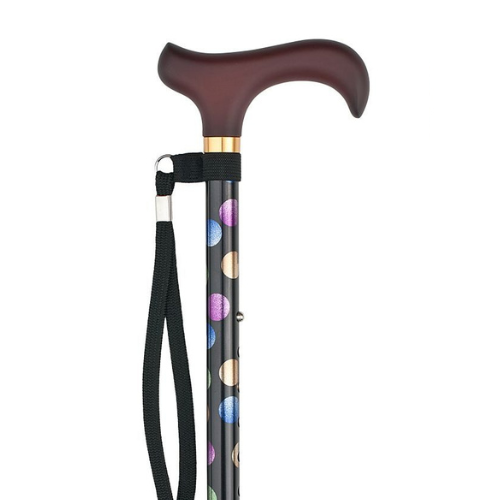 CHARLES BUYERS RIGID ADJUSTABLE MULTI DOTTY PATTERNED STICK