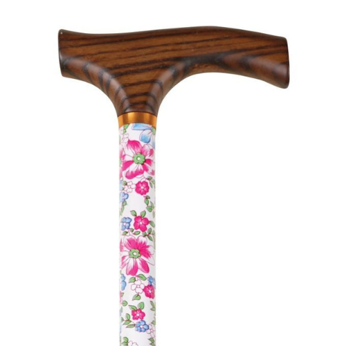 CHARLES BUYERS RIGID WOODEN HANDLE FLORAL W/STICK