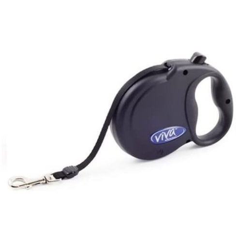 ANCOL VIVA RETRACTABLE 5M LEAD - BLACK - MEDIUM 30KG