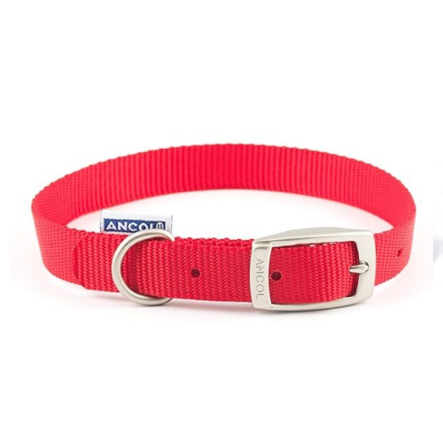 ANCOL HERITAGE NYLON COLLAR - RED - 28-36CM