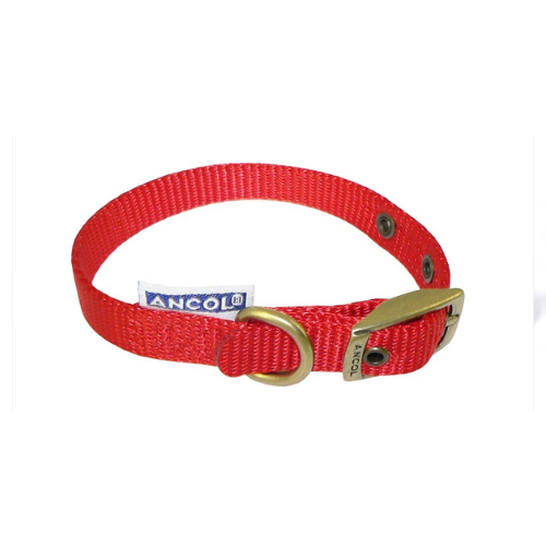 ANCOL HERITAGE NYLON COLLAR - RED - 26-31CM