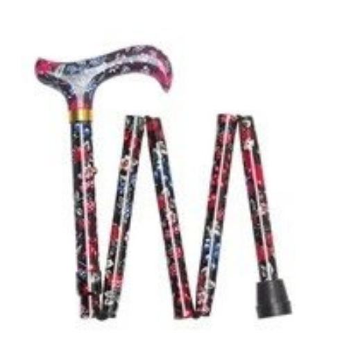 CHARLES BUYERS FOLDING FLORAL WALKING STICK