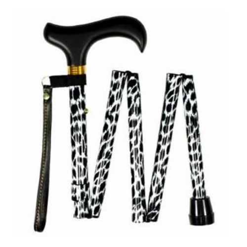 CHARLES BUYERS FOLDING  ZEBRA PRINT WALKING STICK