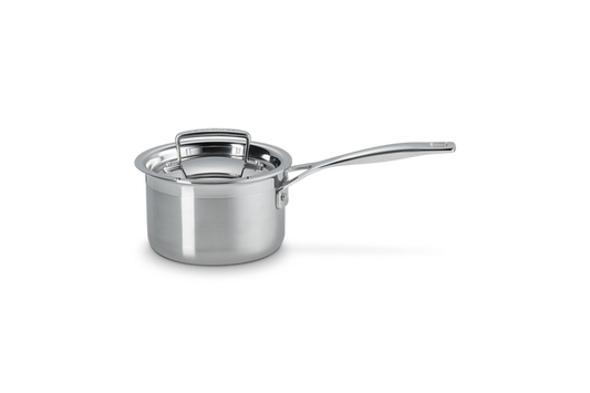 LE CREUSET 3-PLY STAINLESS STEEL SAUCEPAN WITH LID