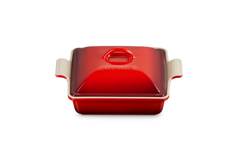 LE CREUSET 23CM HERITAGE SQUARE DISH WITH LID