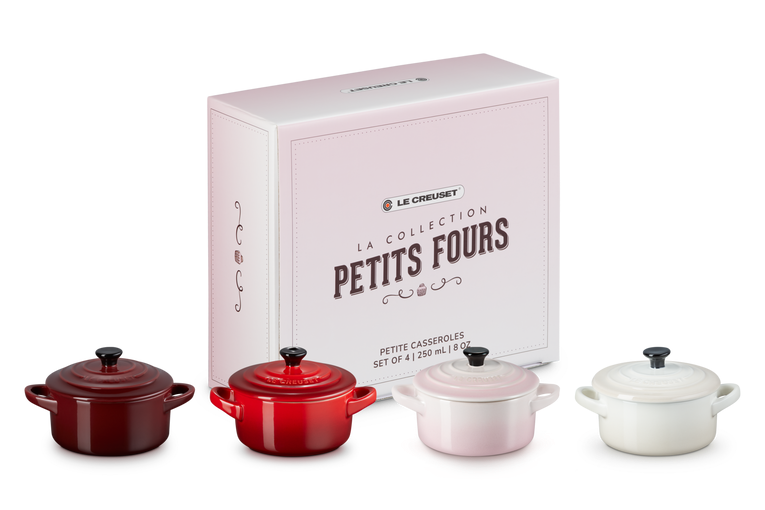 LE CREUSET SET OF 4 PETITE ROUND CASSEROLES