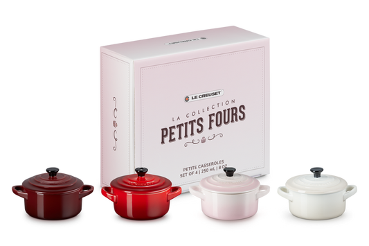 LE CREUSET SET OF 4 PETITE ROUND CASSEROLES