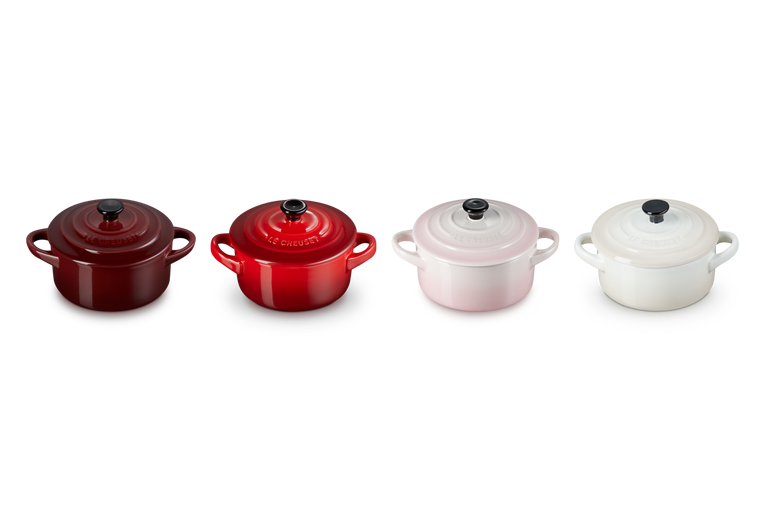 LE CREUSET SET OF 4 PETITE ROUND CASSEROLES