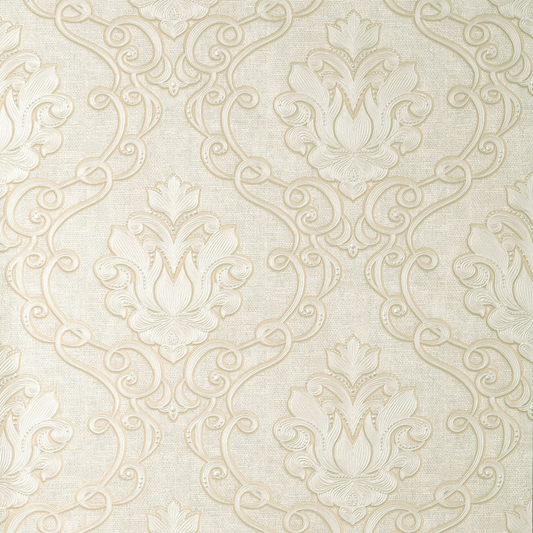 FINE DECOR FLORENTINE DAMASK VYMURA MILANO NATURAL WALLPAPER