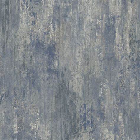 GRANDECO VINCENZO DISTRESSED BLUE METALLIC WALLPAPER