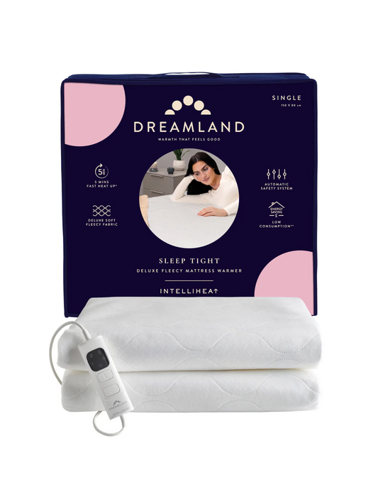 DREAMLAND SLEEP TIGHT DELUXE FLEECY MATTRESS WARMER - SINGLE WITH SINGLE CONTROLLER