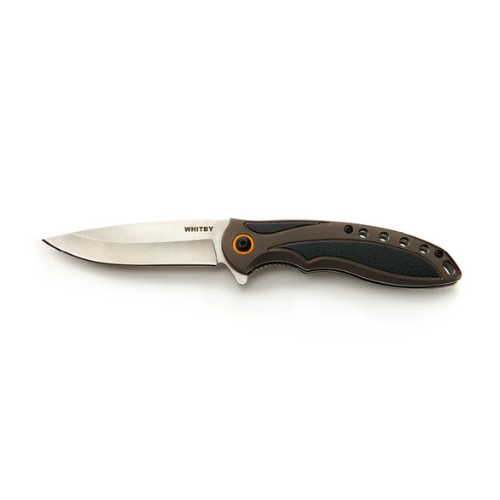 WHITBY LINER LOCK KNIFE - GREY ALUMINIUM