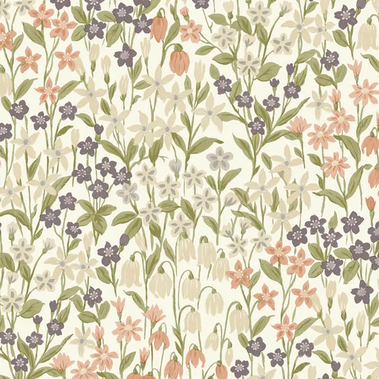 GRANDECO BLUEBELL FLORAL CREAM/MULTI WALLPAPER