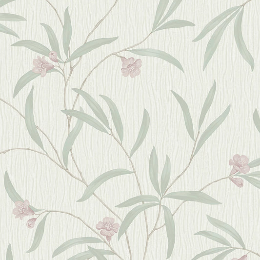 BELGRAVIA TIFFANY FLOWER WHITE/SAGE/HEATHER WALLPAPER