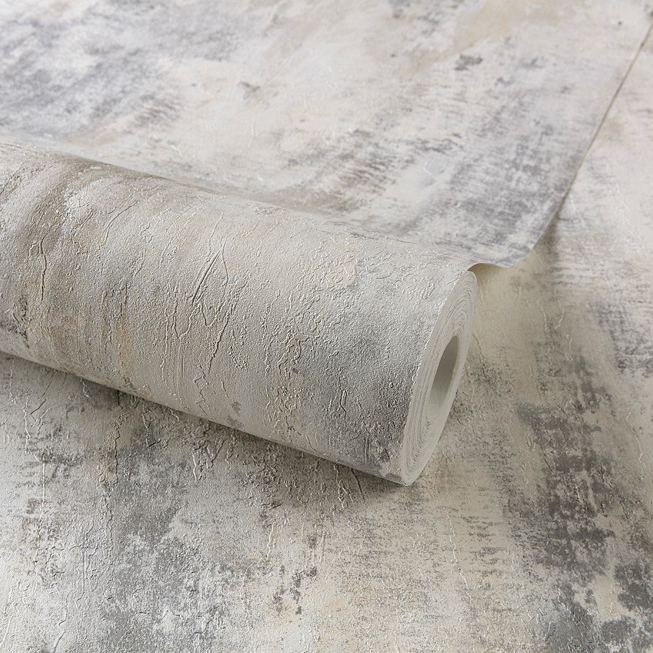 GRANDECO BOSA DISTRESSED SHIMMER RUSTIC ARTISAN PLASTER EFFECT GREY WALLPAPER