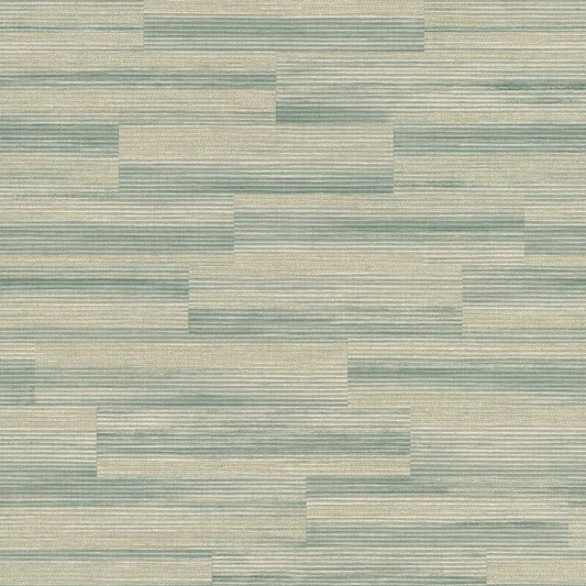 GRANDECO RAFFIA PLAIN SAGE GREEN METALLIC WALLPAPER