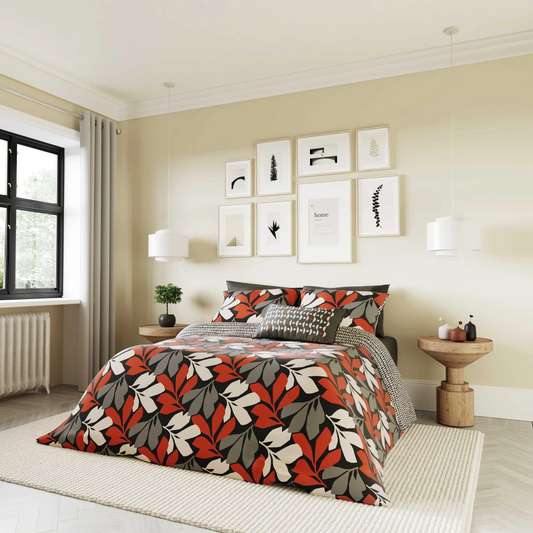 HELENA SPRINGFIELD SIMPLY SCANDI OTTO SCARLET & NEUTRALS BEDDING SET