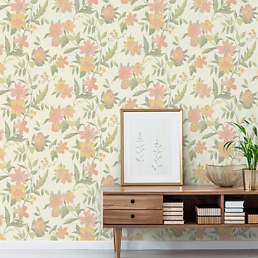 GRANDECO KATSU TRAIL FLORAL BLUSH WALLPAPER