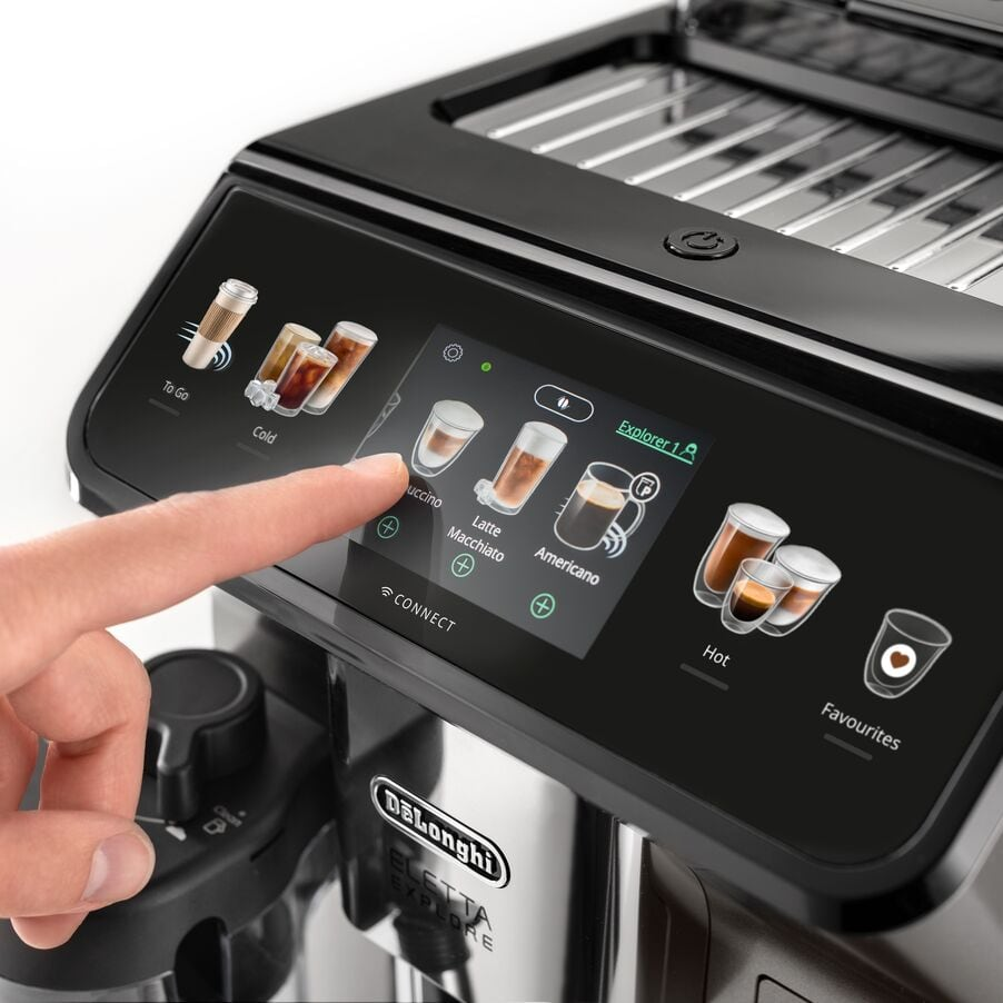 DELONGHI ELETTA EXPLORE BEAN TO CUP COFFEE MACHINE WITH COLD BREW TECH