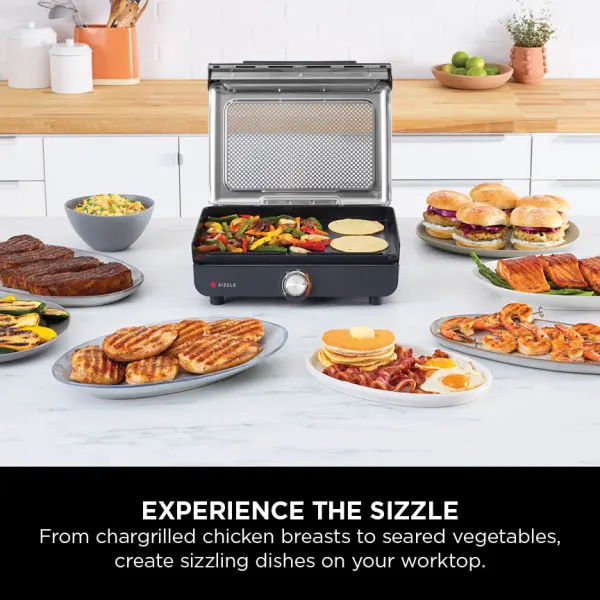 NINJA SIZZLE INDOOR GRILL & FLAT PLATE GR101UK