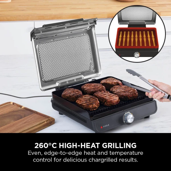 NINJA SIZZLE INDOOR GRILL & FLAT PLATE GR101UK