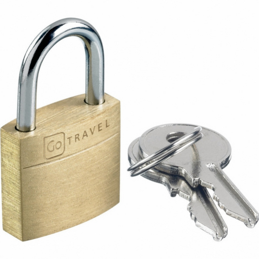 GO TRAVEL SUITCASE PADLOCK 20mm BRASS