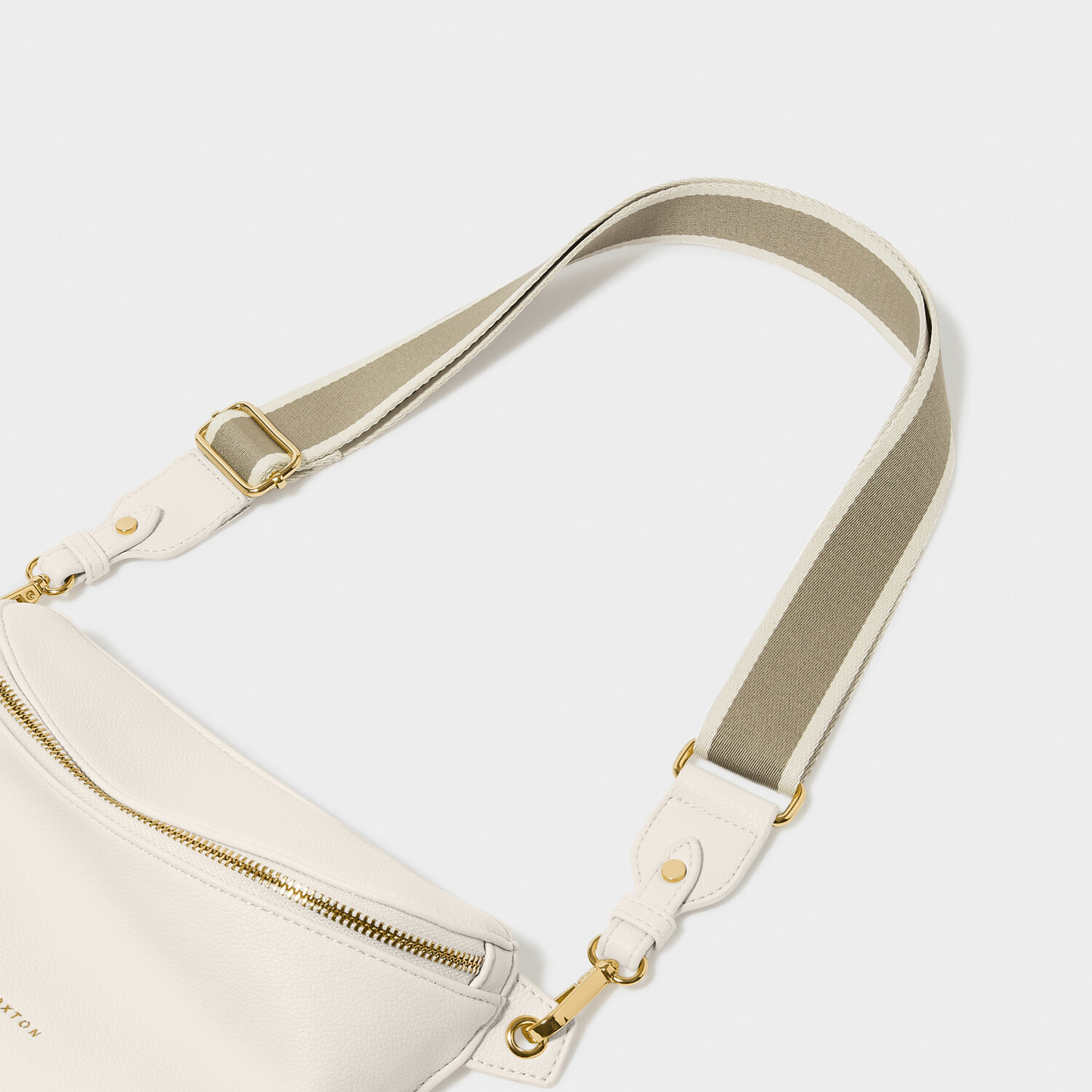 KATIE LOXTON LIGHT KHAKI STRIPE BAG STRAP