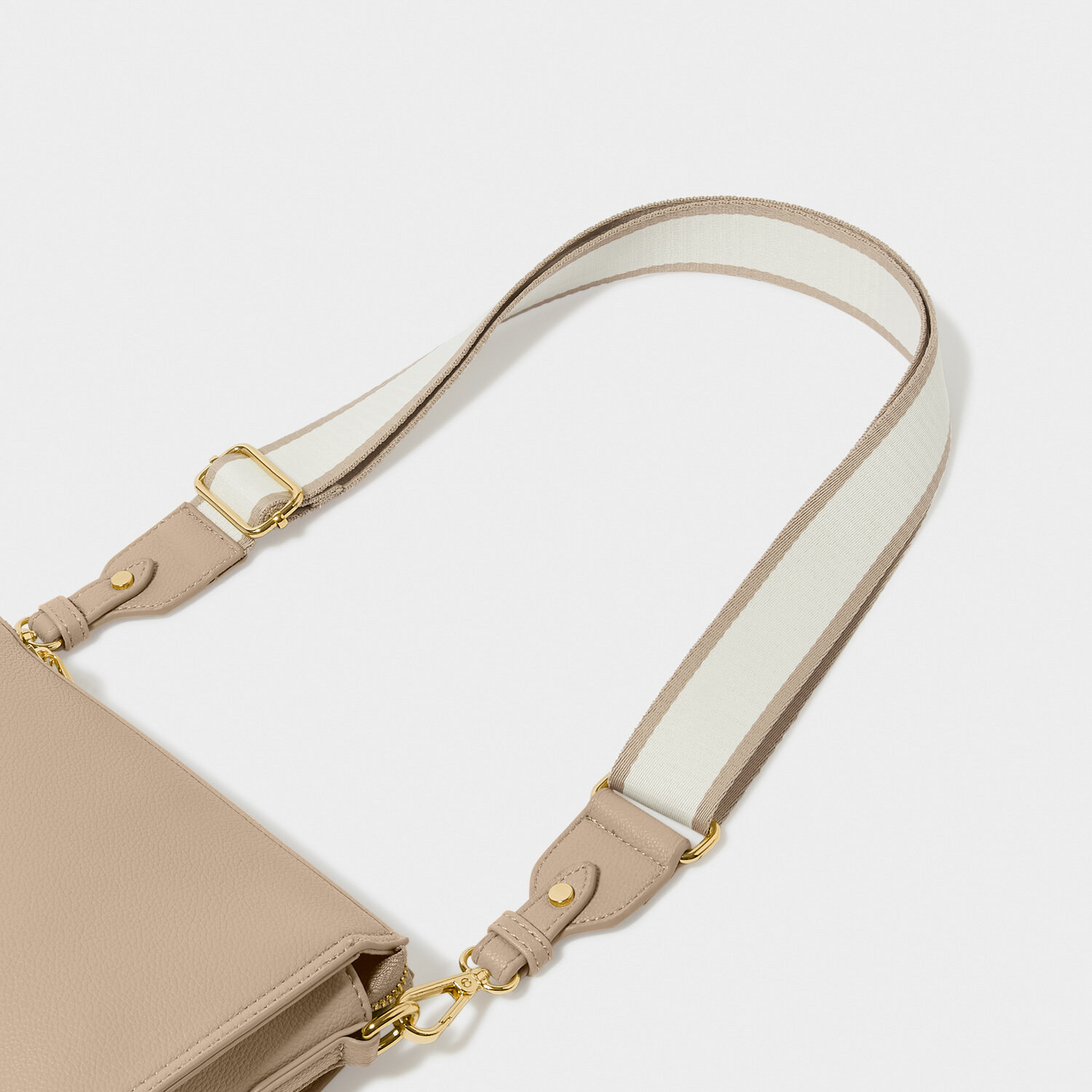 KATIE LOXTON LIGHT TAUPE STRIPE BAG STRAP