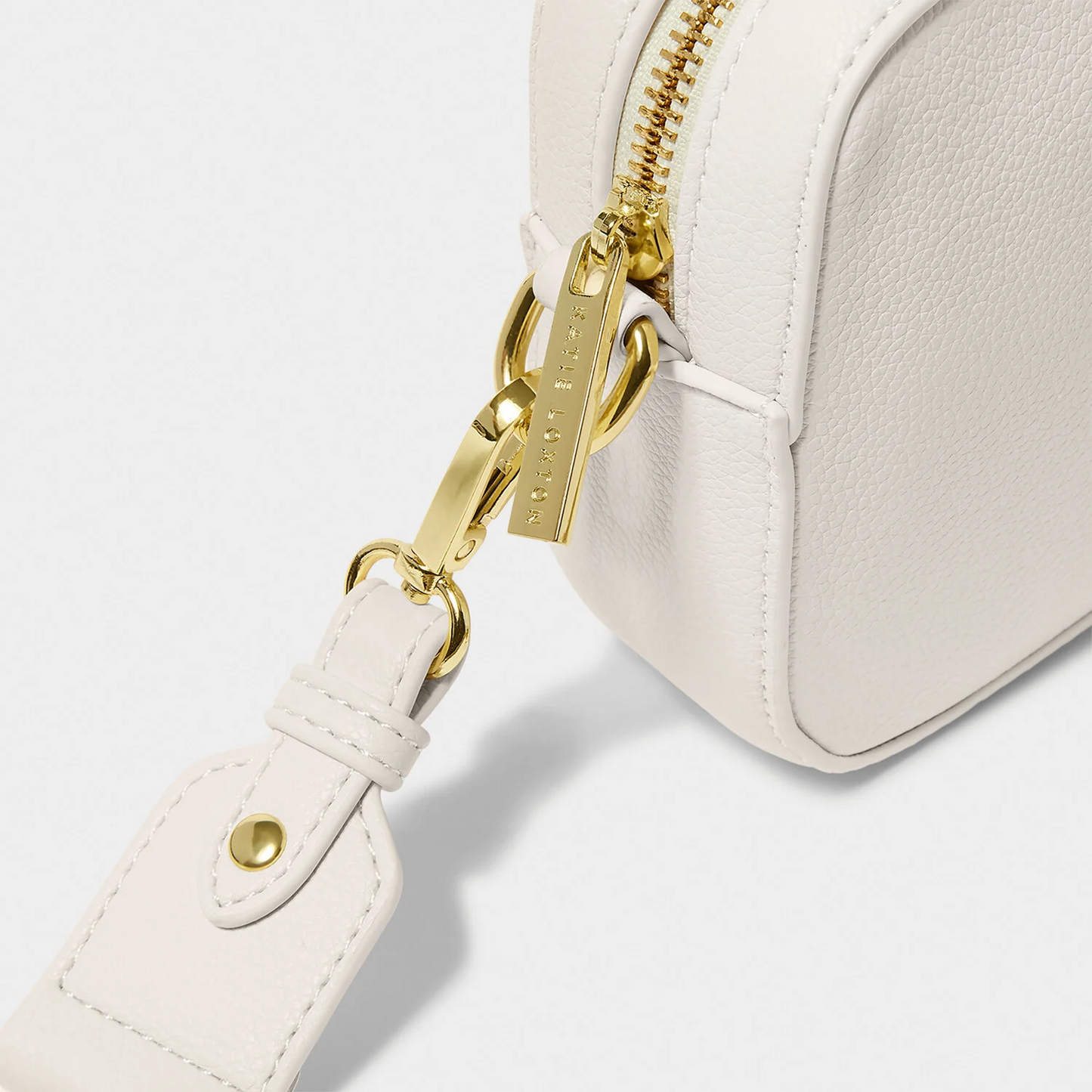 KATIE LOXTON ZANA MINI CROSSBODY BAG WITH CANVAS STRAP OFF WHITE