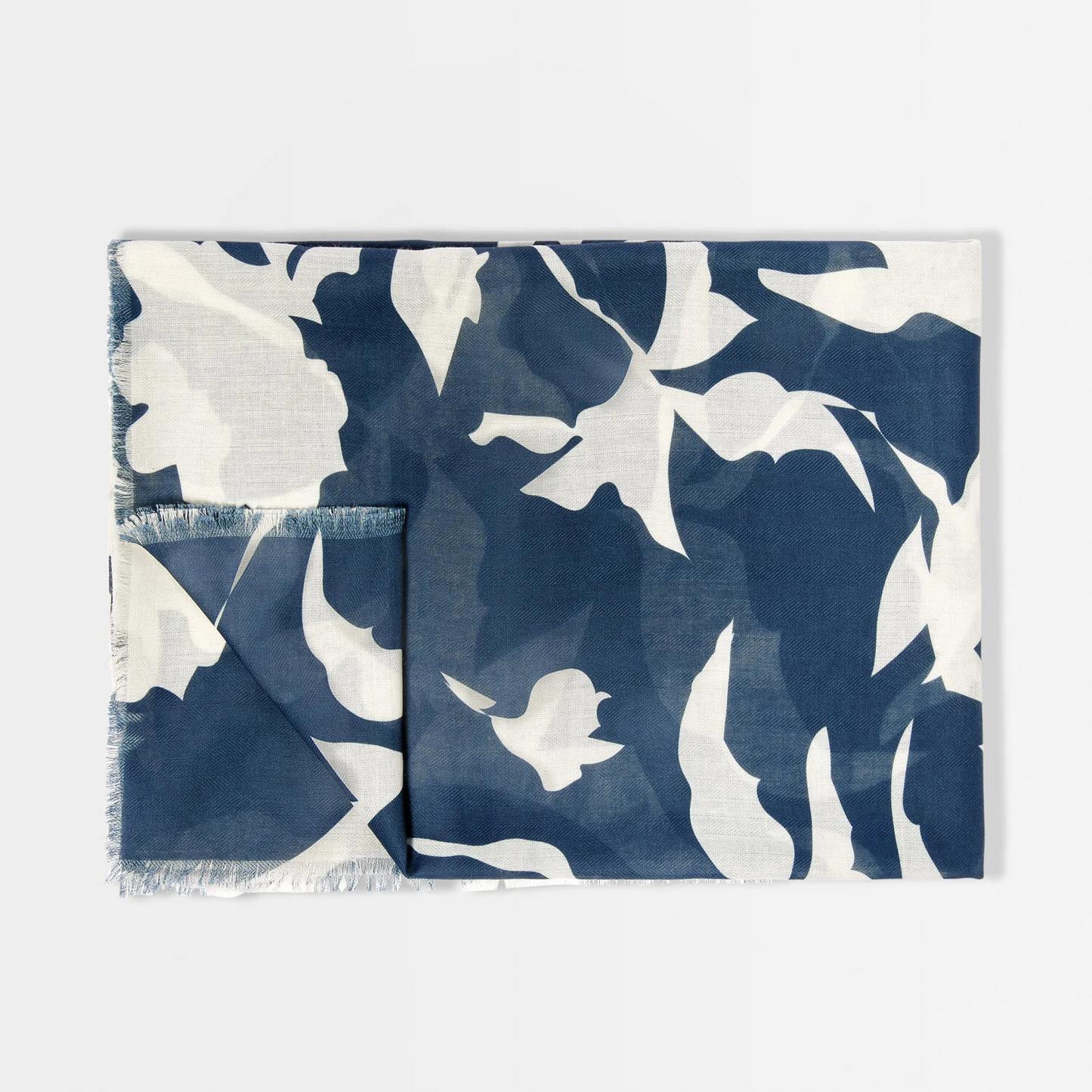 KATIE LOXTON SCARF ABSTRACT FLORAL NAVY/OFF WHITE