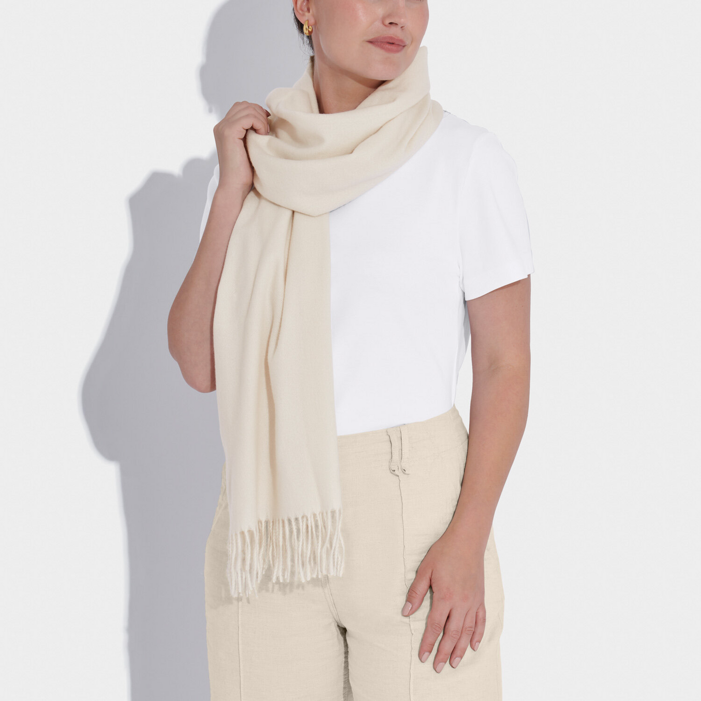 KATIE LOXTON PLAIN BLANKET OFF WHITE