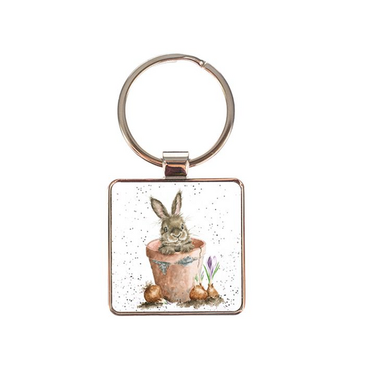 WRENDALE 'THE FLOWER POT' RABBIT KEYRING