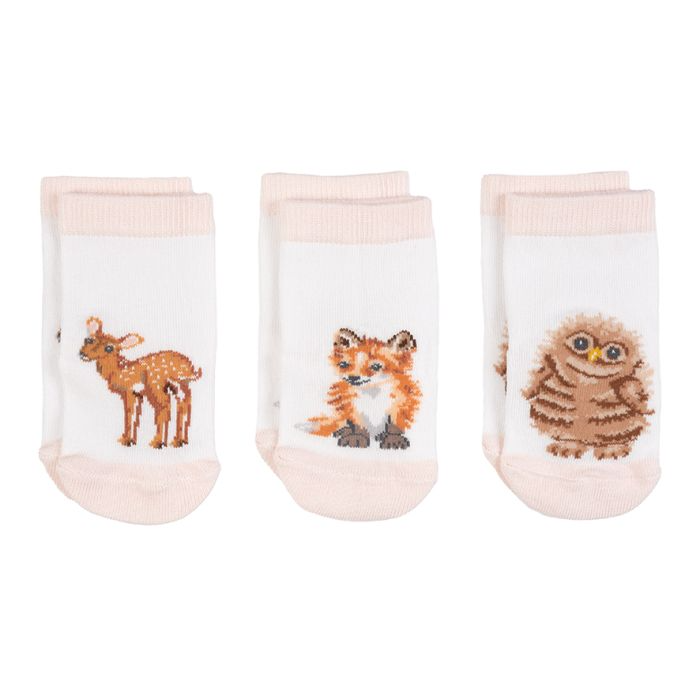 WRENDALE 'LITTLE FOREST' WOODLAND ANIMAL BABY SOCKS 6-12 MONTHS