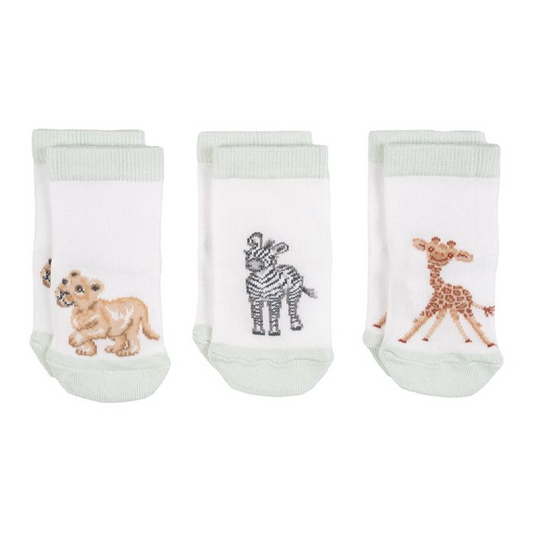 WRENDALE 'LITTLE SAVANNAH' AFRICAN ANIMAL BABY SOCKS 6-12 MONTHS