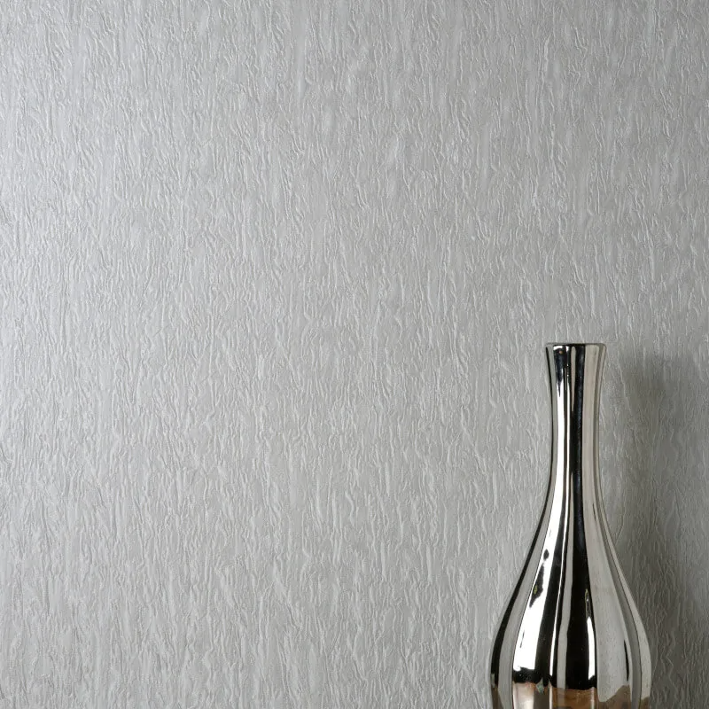 FINE DECOR VYMURA BELLAGIO PLAIN GREY METALLIC WALLPAPER