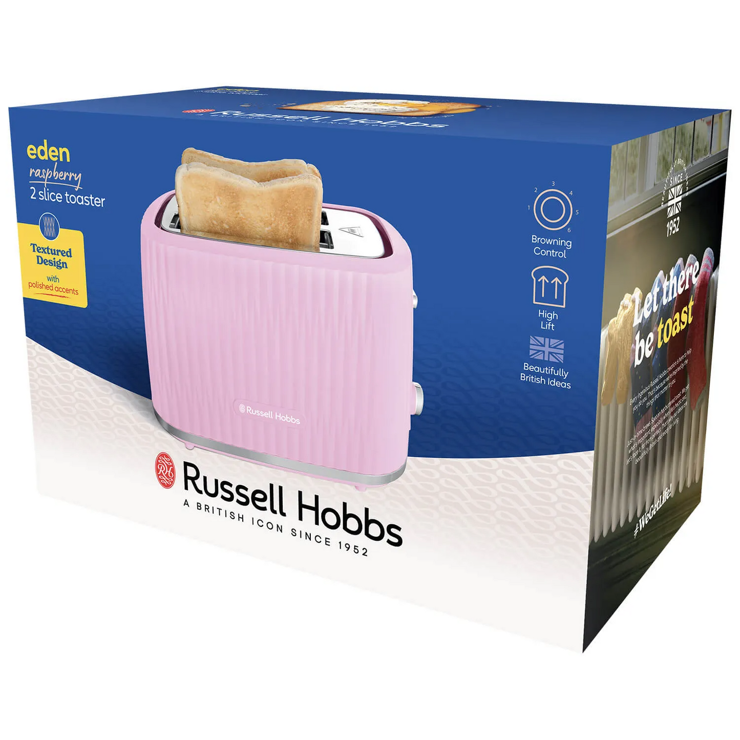 RUSSELL HOBBS EDEN TOASTER PINK RASPBERRY