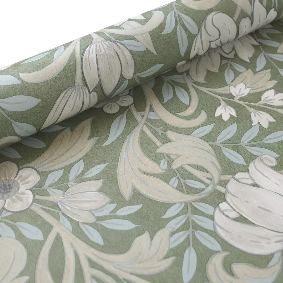 GRANDECO MARIAN GREEN FLORAL WALLPAPER