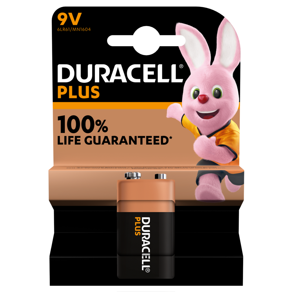 DURACELL PLUS POWER 9V BATTERIES