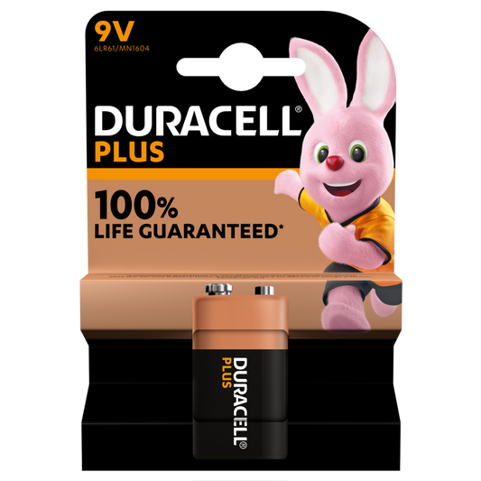 DURACELL PLUS POWER 9V BATTERIES