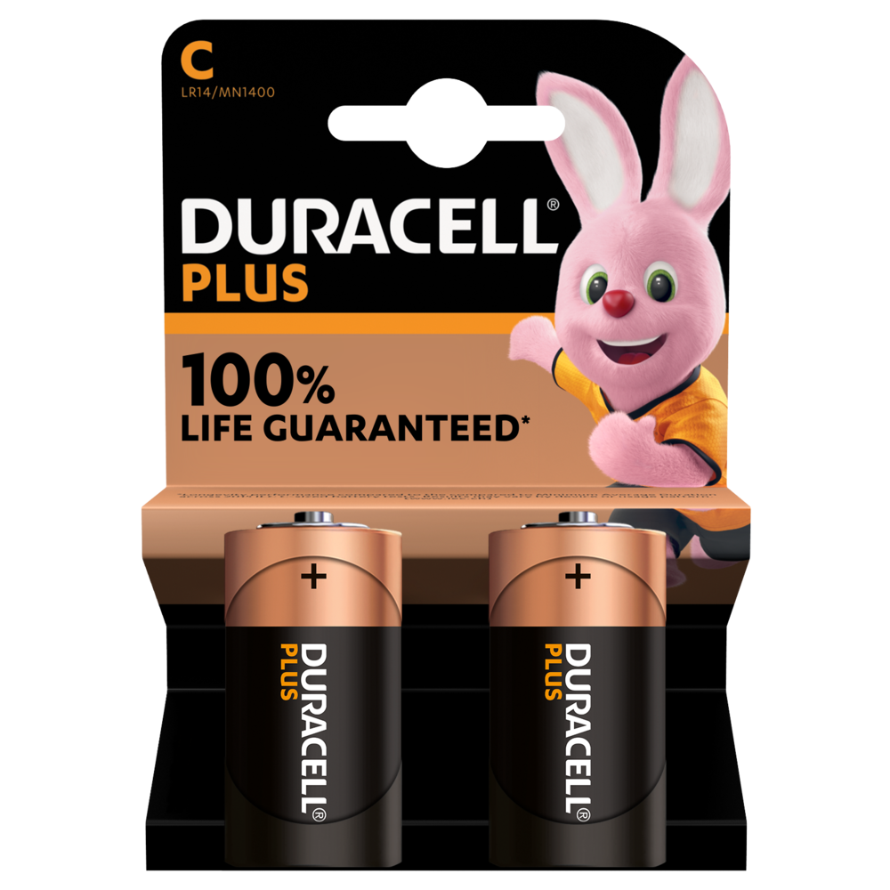 DURACELL PLUS C ALKALINE BATTERIES