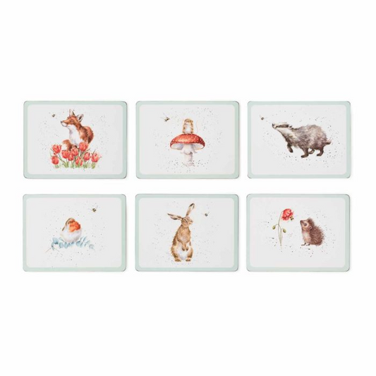 WRENDALE 'THE BEE' WOODLAND ANIMAL PLACEMATS SET OF 6