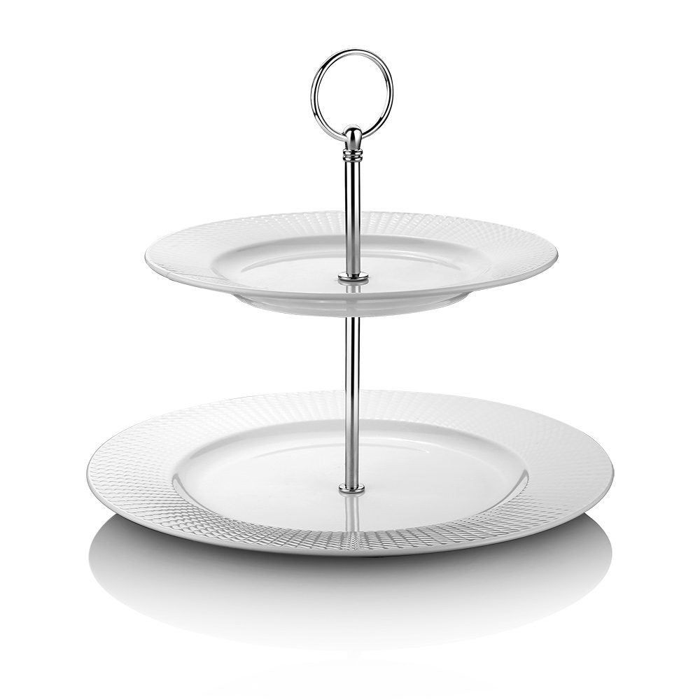 NEWBRIDGE WHITEWARE 2 PLATE CAKE STAND