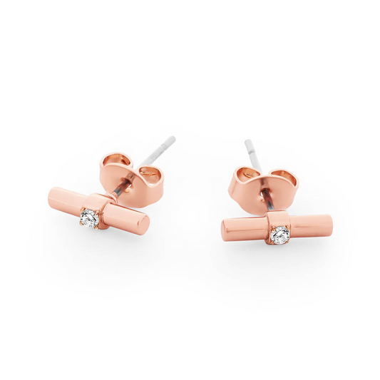 TIPPERARY TC BAR EARRINGS ROSE GOLD