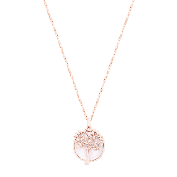 TIPPERARY TREE OF LIFE & MOTHER OF PEARL MOON PENDANT ROSE GOLD