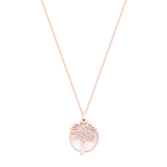 TIPPERARY TREE OF LIFE & MOTHER OF PEARL MOON PENDANT ROSE GOLD