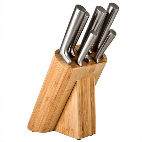 DENBY 7 PIECE KNIFE BLOCK SET BAMBOO