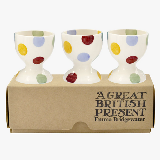 EMMA BRIDGEWATER POLKA DOT SET OF 3 EGG CUPS BOXED